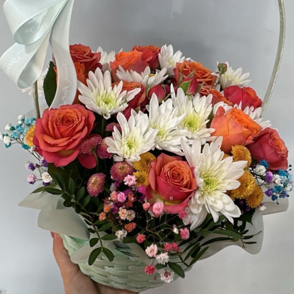 Композиция в корзине «Оранжевое настроение»  в Черноморском