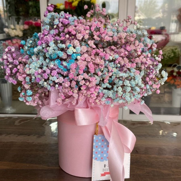 Гипсофила в розовой коробке  в Черноморском