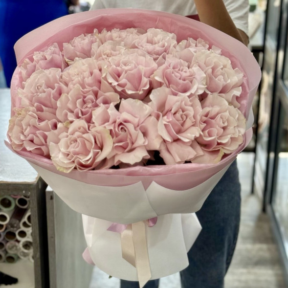 Букет 9 французких нежно-розовых роз в Черноморском