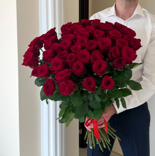 51 красная роза в Черноморском